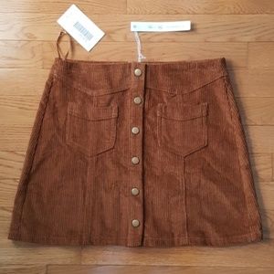 NEW 70's Style Corduroy Button Front Skirt NWT
